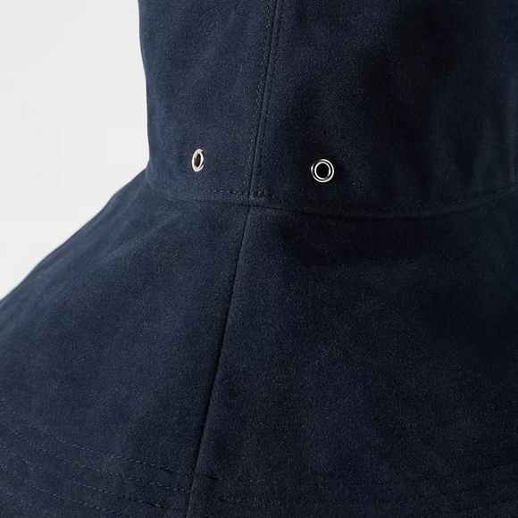 NWT Anthropologie Wyeth Navy Blue Waterproof Bucket Hat Lacey Raffia Bucket in Navy main image 4